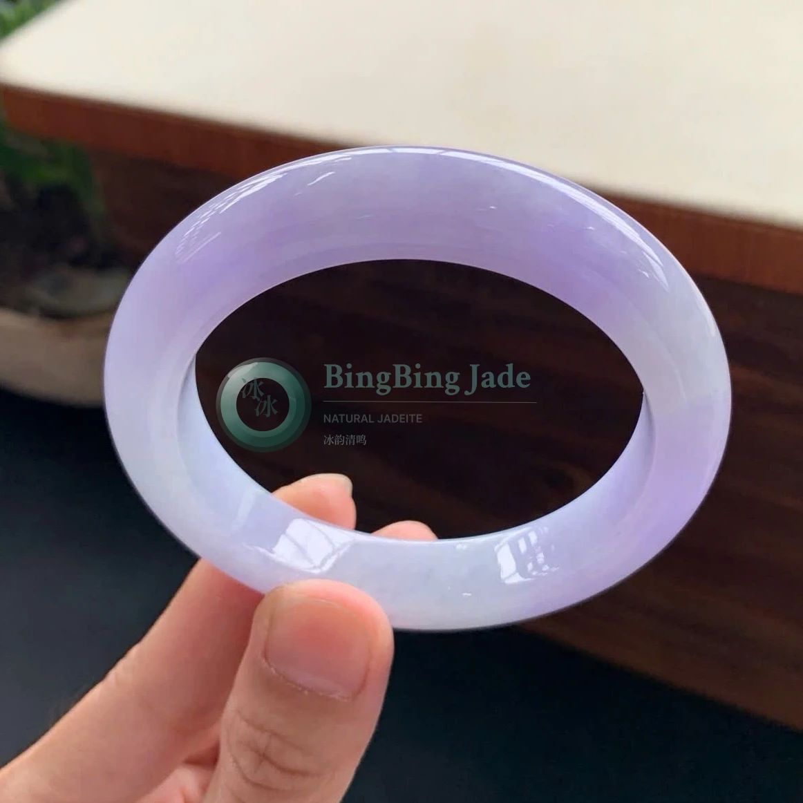 Lilac Haze Rounded Jadeite Bangle 54.5mm