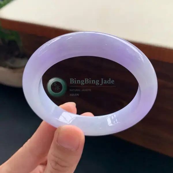 Lilac Haze Rounded Jadeite Bangle 54.5mm