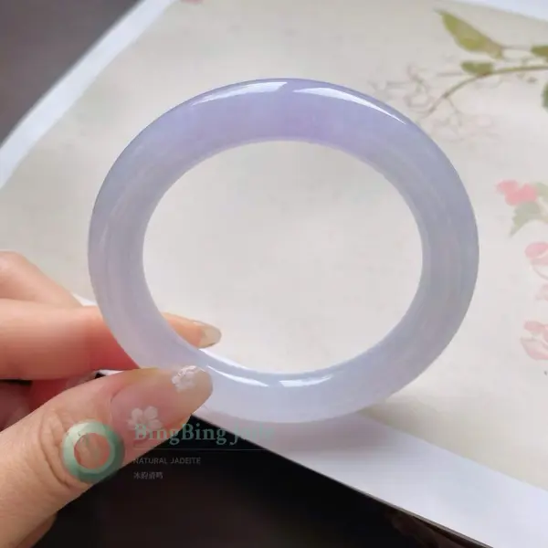 Lavender Haze Icy Jadeite Bangle 53mm