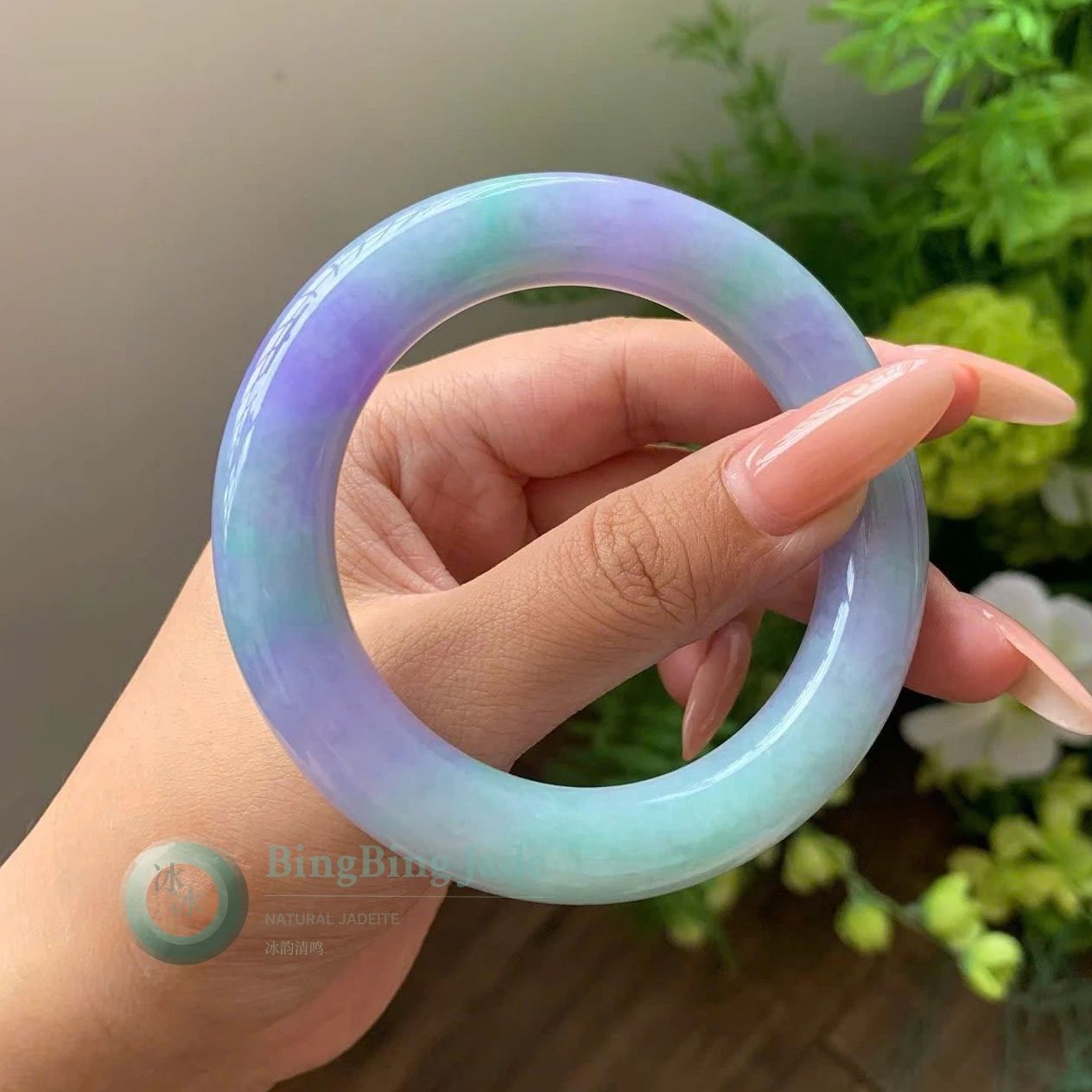 Lavender-Mint Candy Jelly Round Bangle 55.7mm