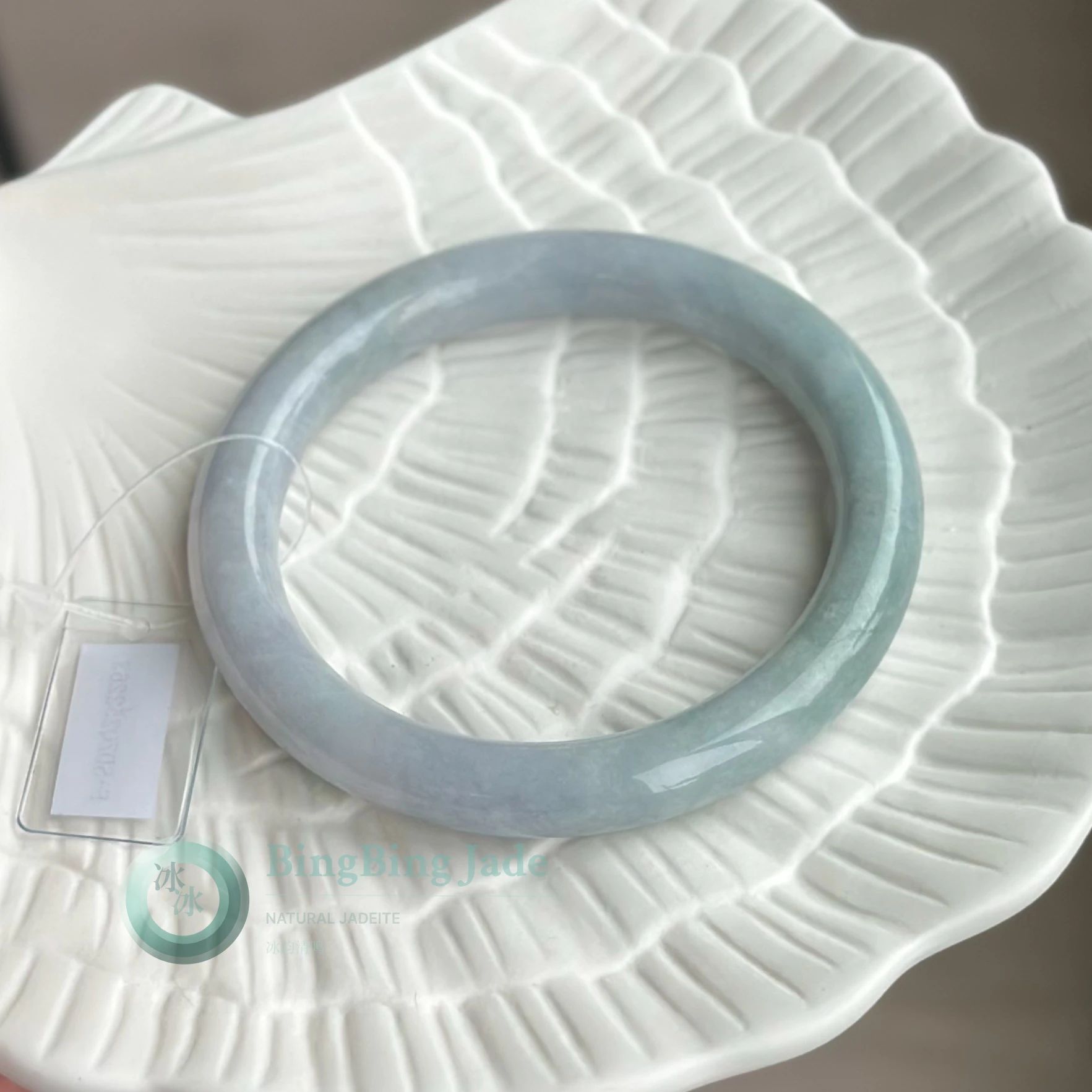 Misty Lavender-Grey Jadeite Bangle 56mm — Quiet Lilac Undertone