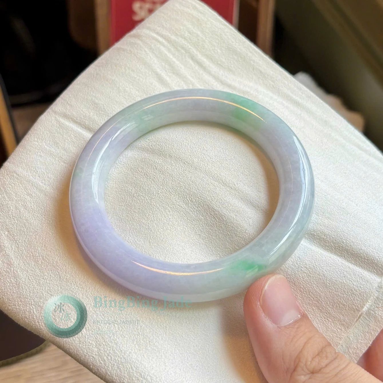 Lavender Spring with Vivid Green Accents Donut Bangle 60mm