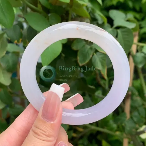 Lavender Haze Jelly Bangle 53mm — Soft Lilac with Honey Wisps
