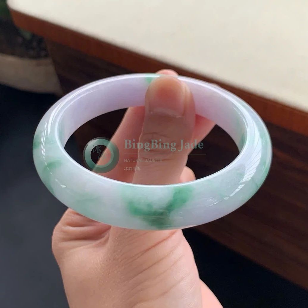 Lavender Mist with Emerald Blooms Bangle 58mm