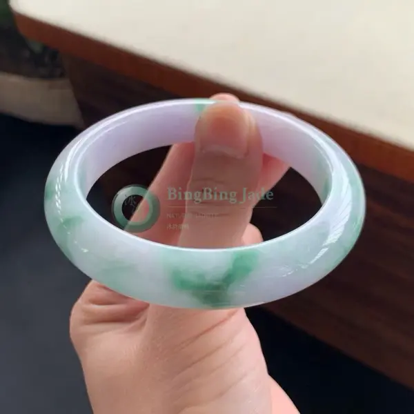 Lavender Mist with Emerald Blooms Bangle 58mm
