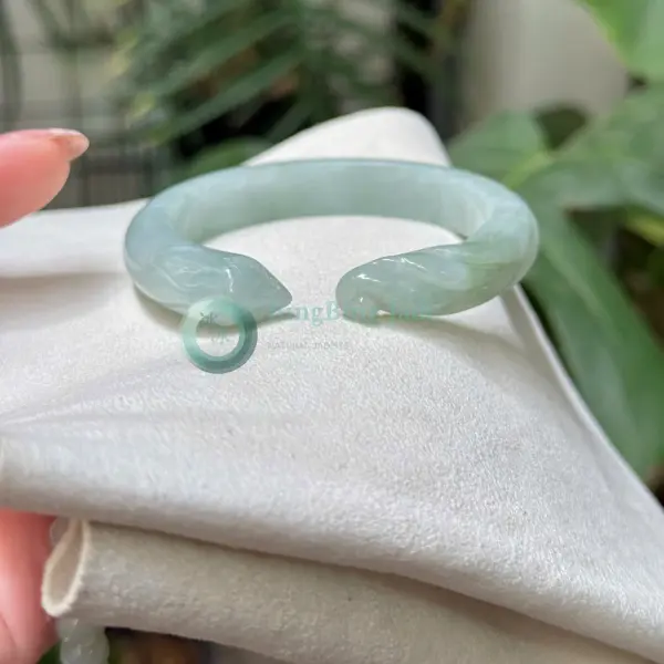 Misty Green Fox Spirit Open Cuff Bangle 55mm