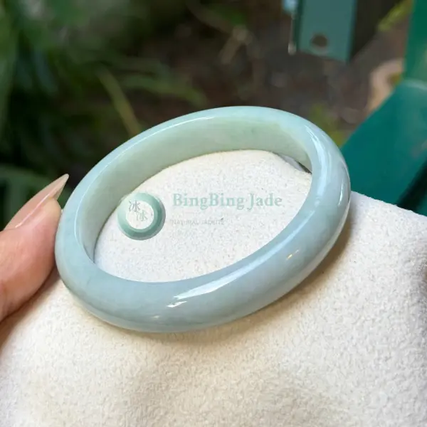 Limpid Blue-Green Waters Jadeite Bangle 54.5mm