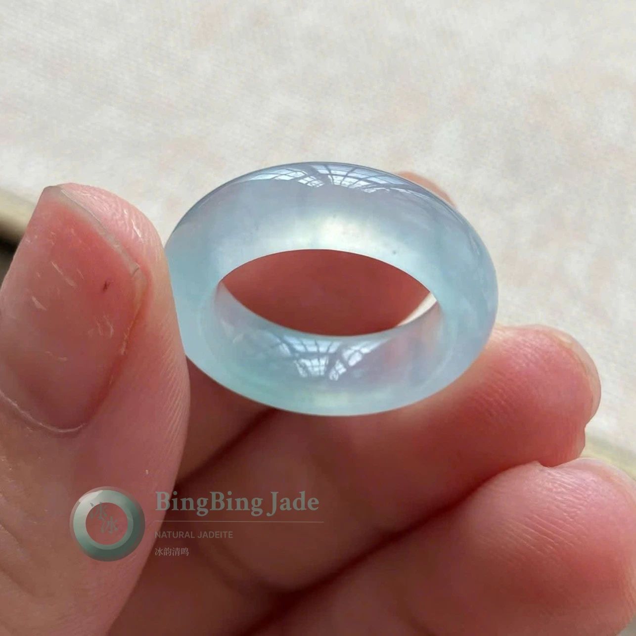 Icy Lavender-Kissed Jelly Ring size 13.9mm