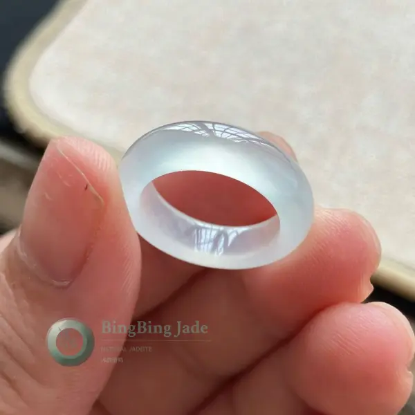 Glacial Moonlight Icy Jadeite Ring size 14.22mm