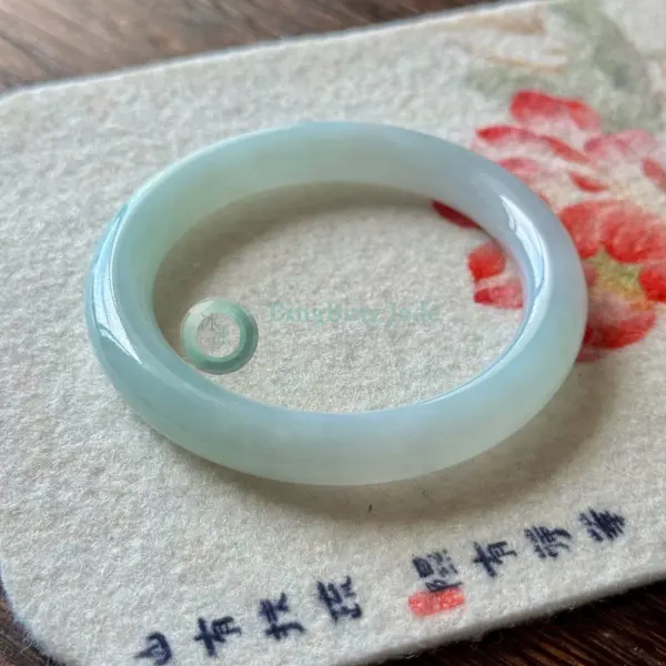 Soft Glow with Delicate Celadon Hues — Round Bar Bangle 53.8mm