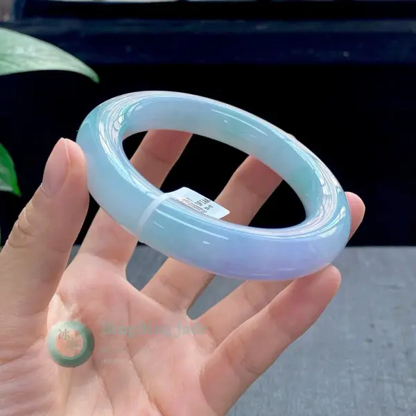 Spring Mist Lavender-Green Jadeite Bangle 53mm — Bản Đũa
