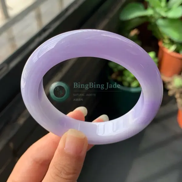 Lilac Haze Round Bangle 54.5mm — Full Lavender with Jelly Body