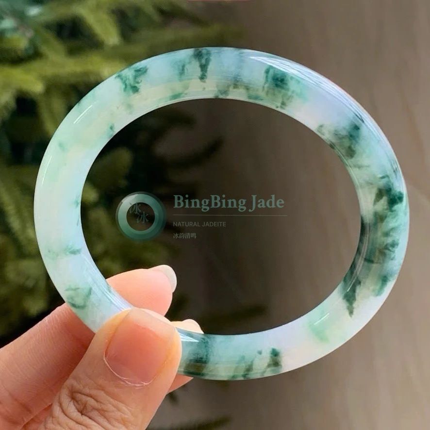 Misty Forest Canopy Jadeite Bangle 55mm