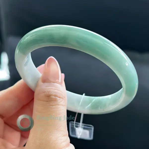 Butter-Smooth Teal Seafoam Jadeite Bangle 57.8mm