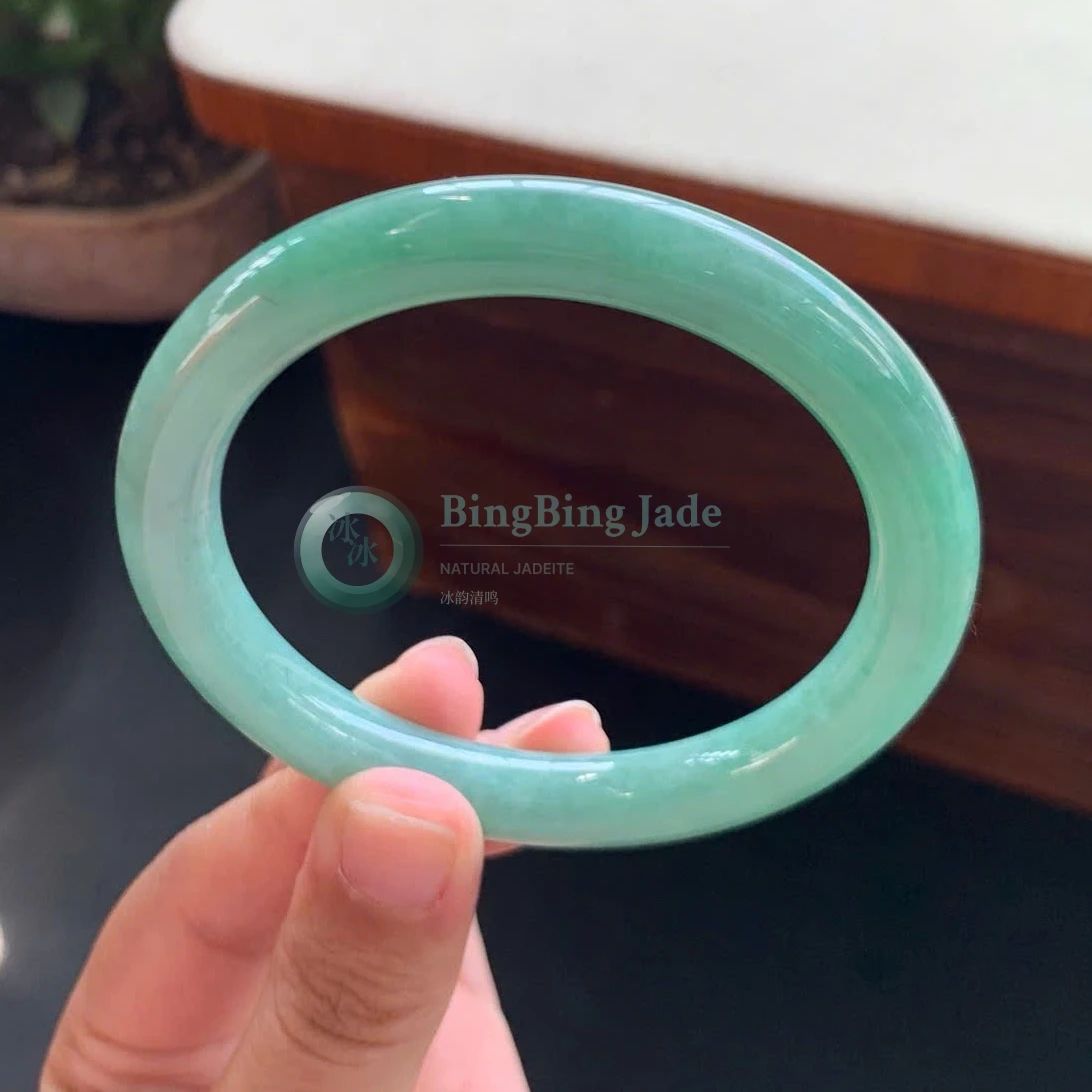 Spring Meadow Glow Jadeite Bangle 55mm