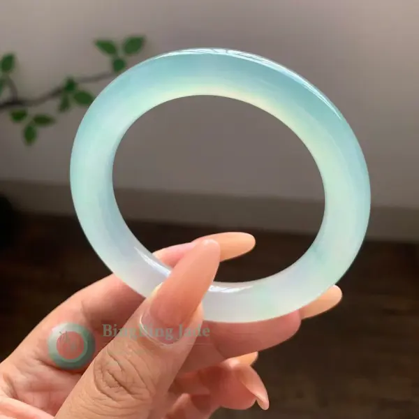 Icy Aqua With Green Jelly Glow Round Bangle 54.4mm