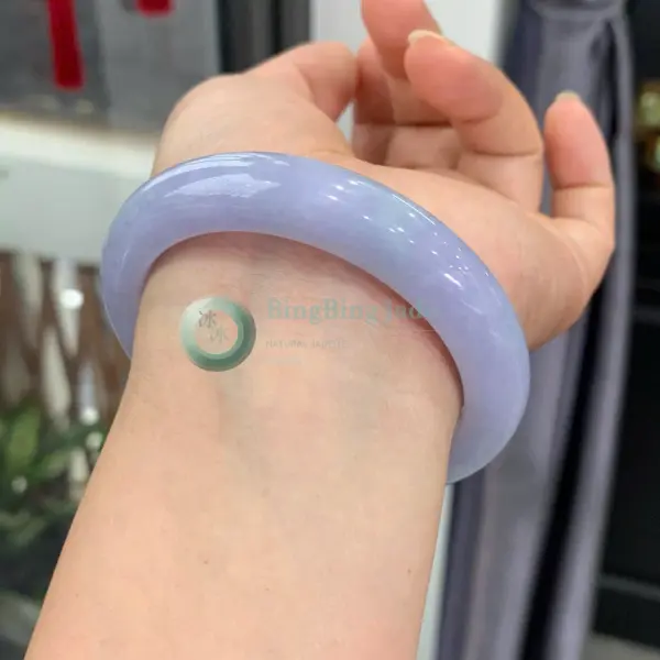 Full Lavender Round Jadeite Bangle 54mm