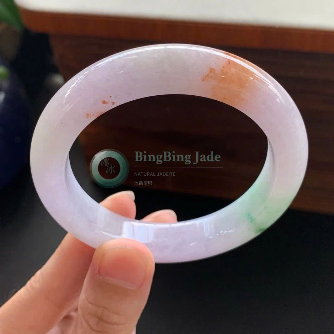 Lavender Mist with Spring Green Kiss & Amber Bloom Bangle 55mm