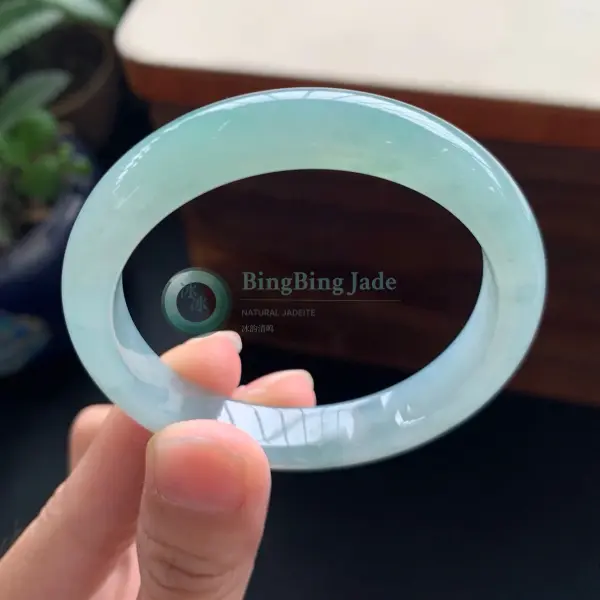 Icy Seafoam Glow Jadeite Bangle 50.9mm