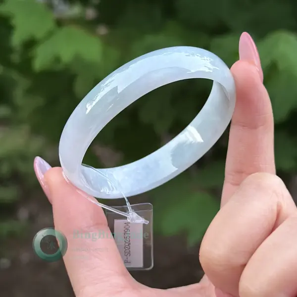 Lavender-Kissed Jelly Bangle 56.5mm — Ethereal Green Whisper