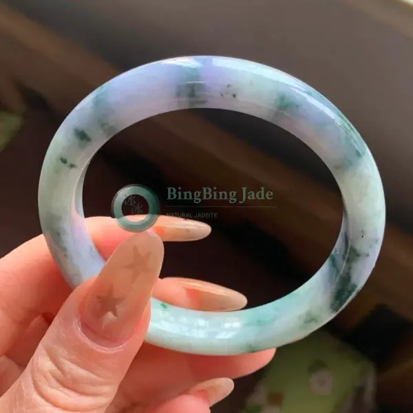 Monet Lavender Mist with Floating Emerald Clusters Bangle 56mm