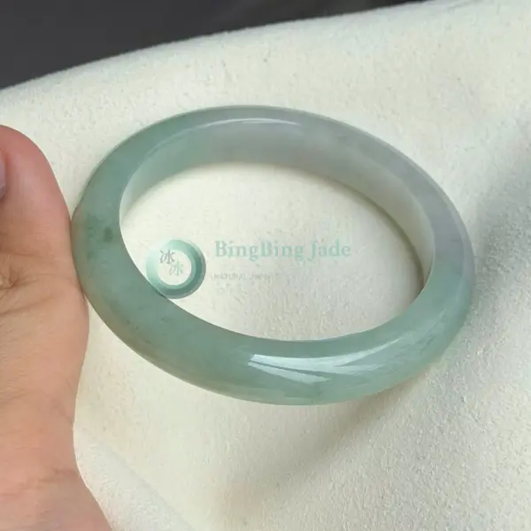 Teal Glow with Subtle Celadon Drift — Narrow Bangle 52.9mm
