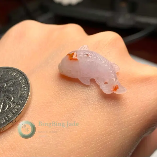 Lavender Mist Koi with Honey Skin Pendant