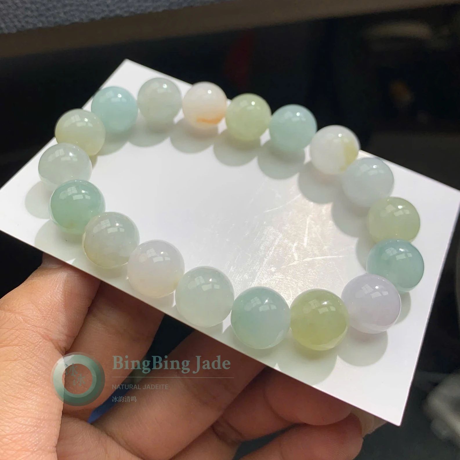 Pastel Spring Mix Jadeite Bead Bracelet 11mm