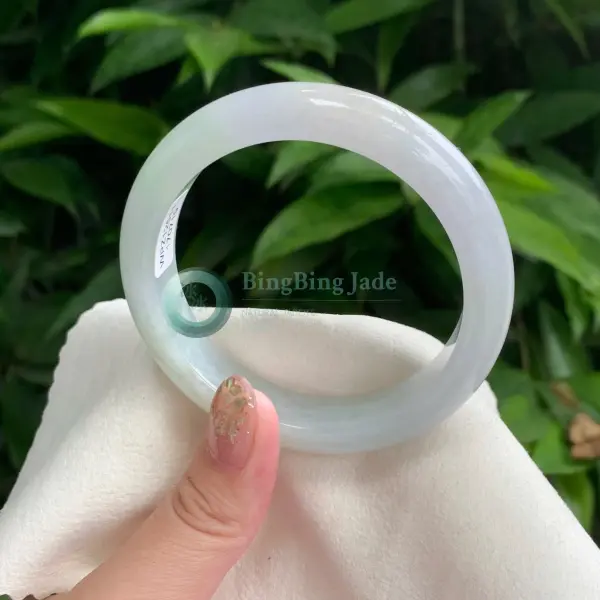 Soft Moonlit Glow Jadeite Bangle 56mm