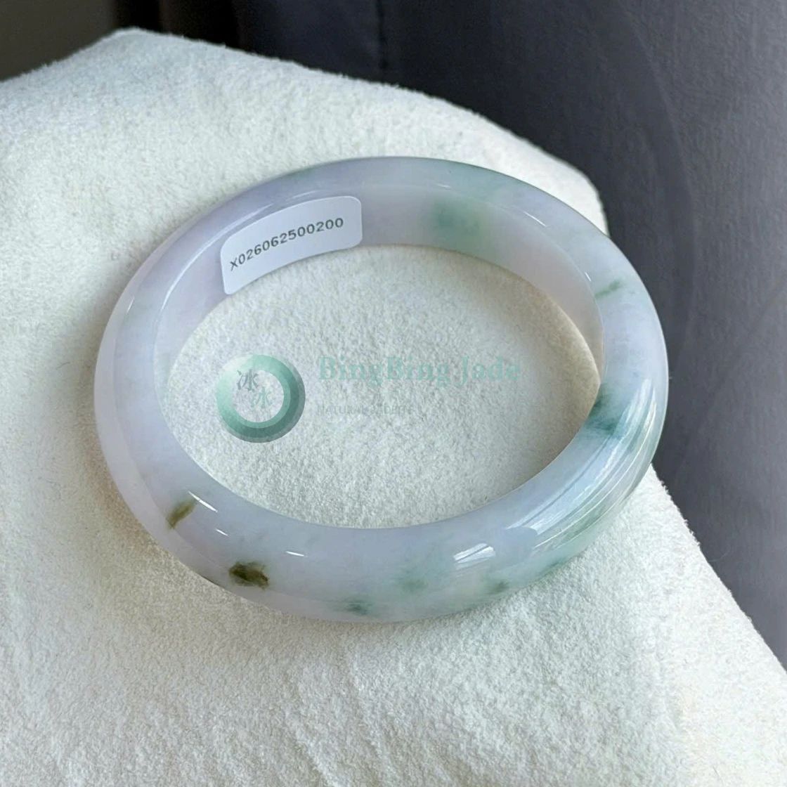 Lavender Mist with Floating Green – Slim Bangle 53mm