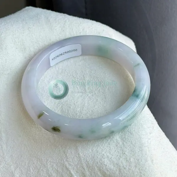 Lavender Mist with Floating Green – Slim Bangle 53mm