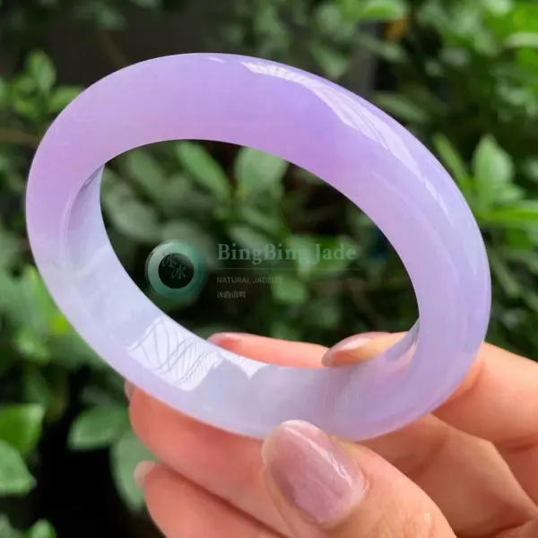 Lilac Bloom Full Violet Jadeite Bangle 52mm
