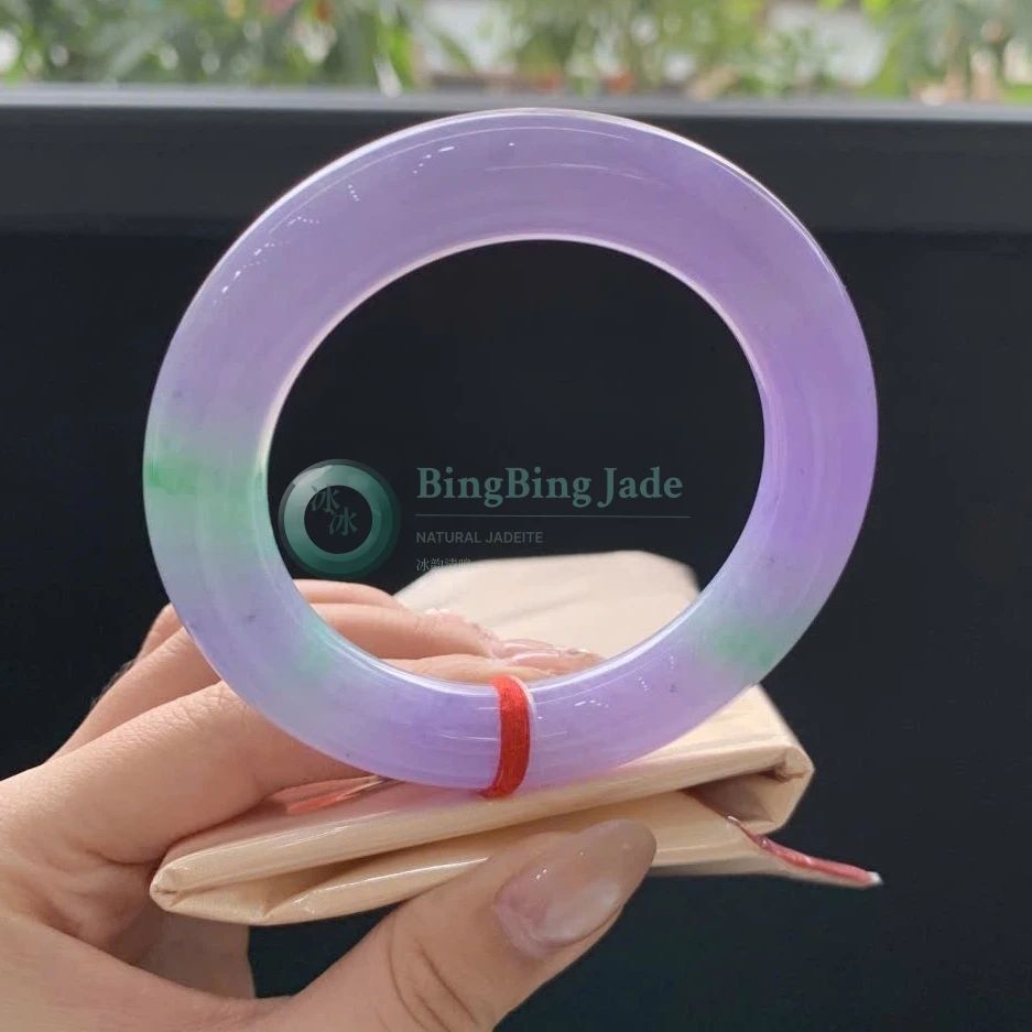 Lavender Jelly with Spring Green Kiss — Round Bangle 54.5mm