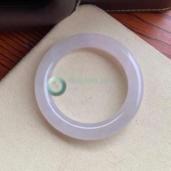 Lavender Jelly Round Bar Bangle 53mm — Soft Violet Glow