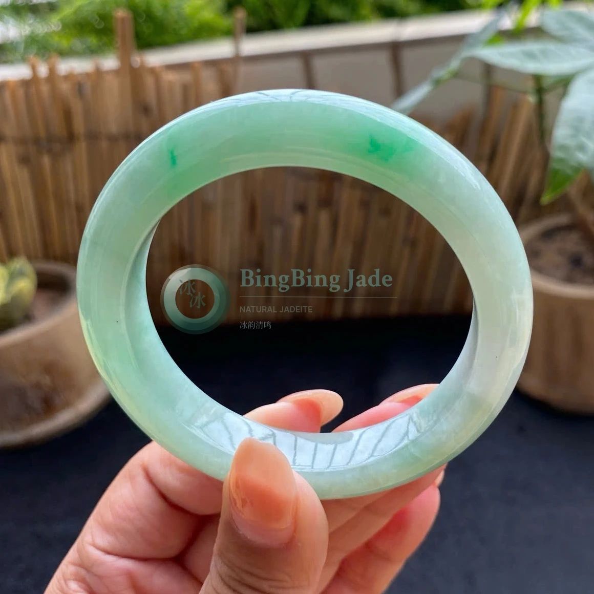 Spring Mist with Emerald Drifts Bangle 55mm