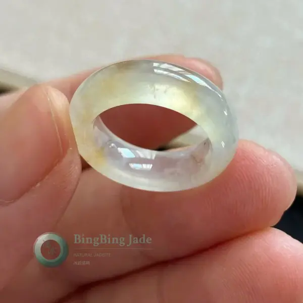 Icy Honey-Kissed Jadeite Ring 13.8mm