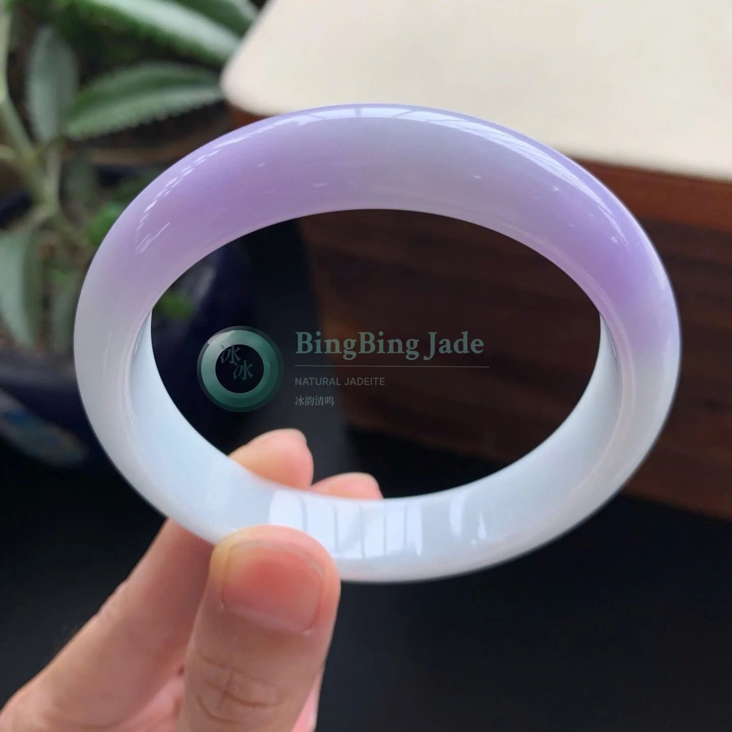 Lavender Moonlight Glow Jadeite Bangle 58.8mm