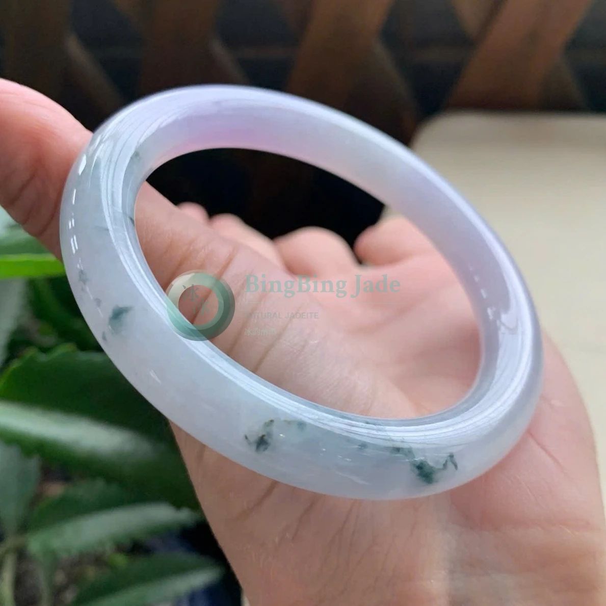 Lavender Monet Haze with Moss Whispers Bangle 57mm