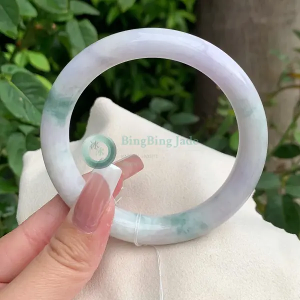Lavender Mist with Floating Green Patches Bangle 58mm