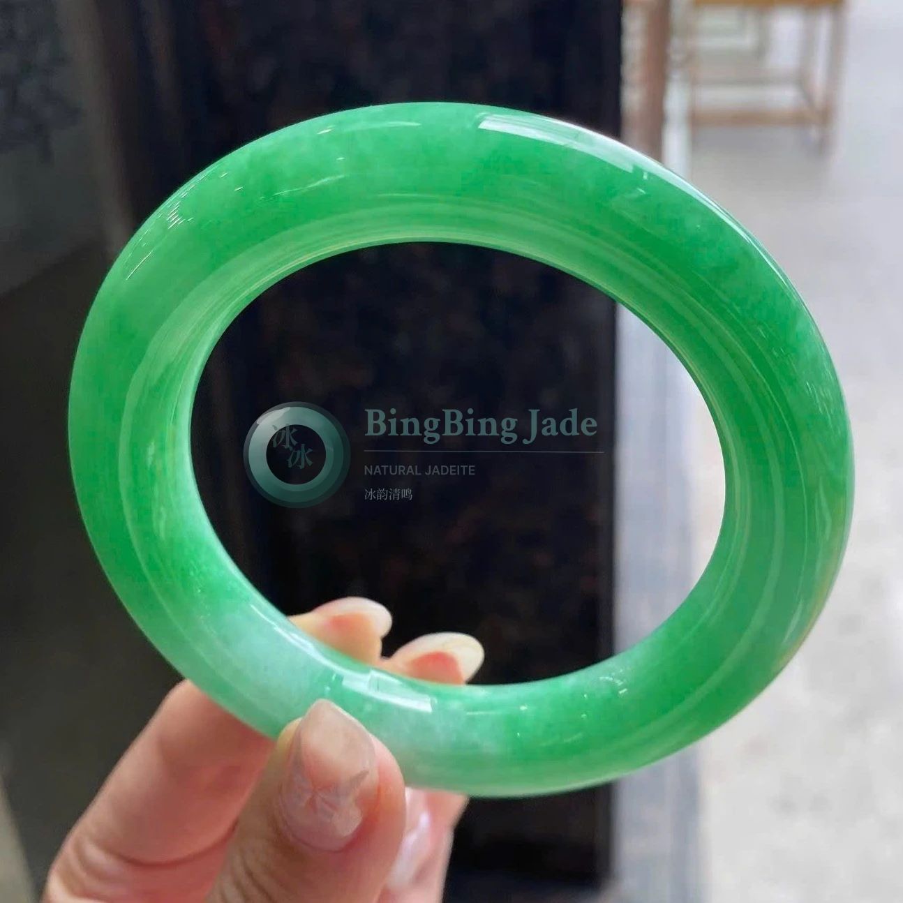 Vivid Apple Green Full-Saturation Round Bangle 58mm