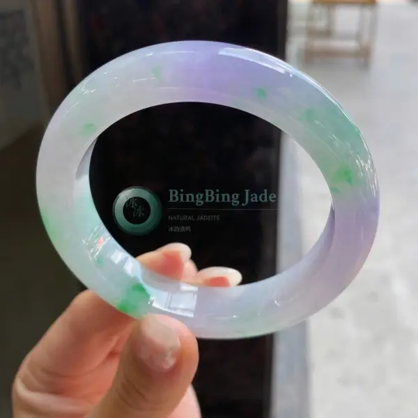 Lavender Mist with Emerald Blooms Bangle 54mm
