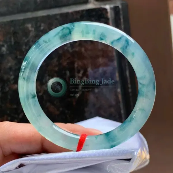 Icy Blue-Jean Floating Bloom Bangle 54mm