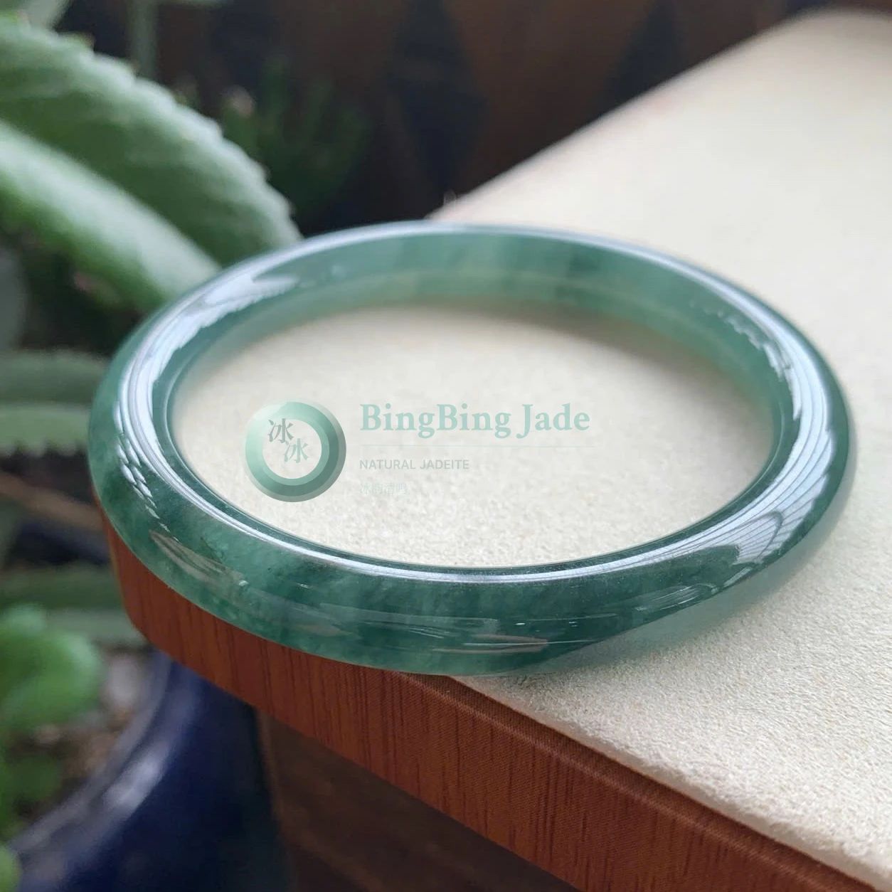 Deep Meadow Green Round Bangle 53mm