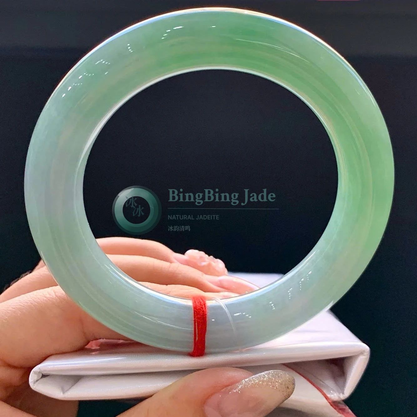 Spring Water Jelly Bangle 56mm — Luminous Pale Green