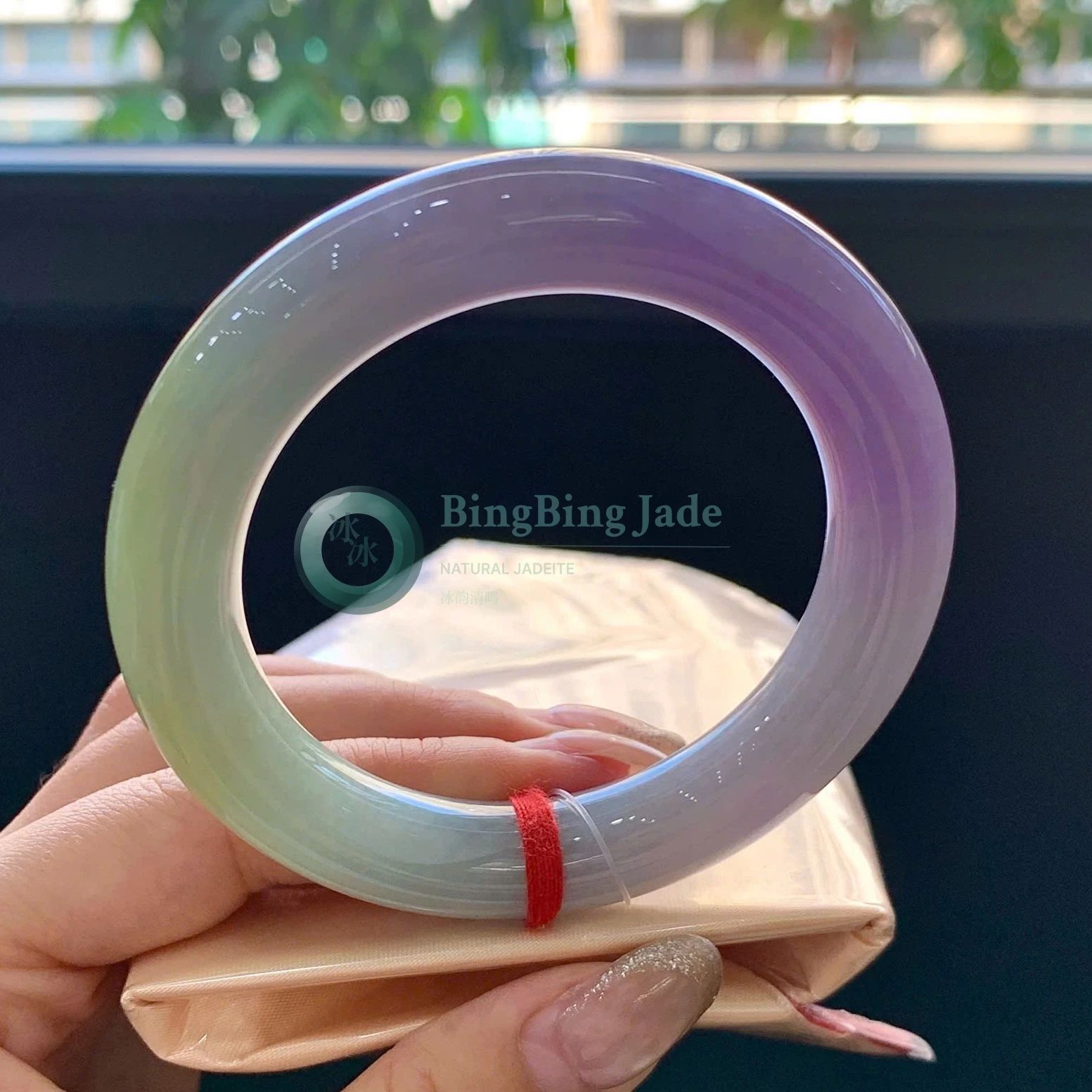 Lavender-to-Celadon Donut Jelly Bangle 54mm
