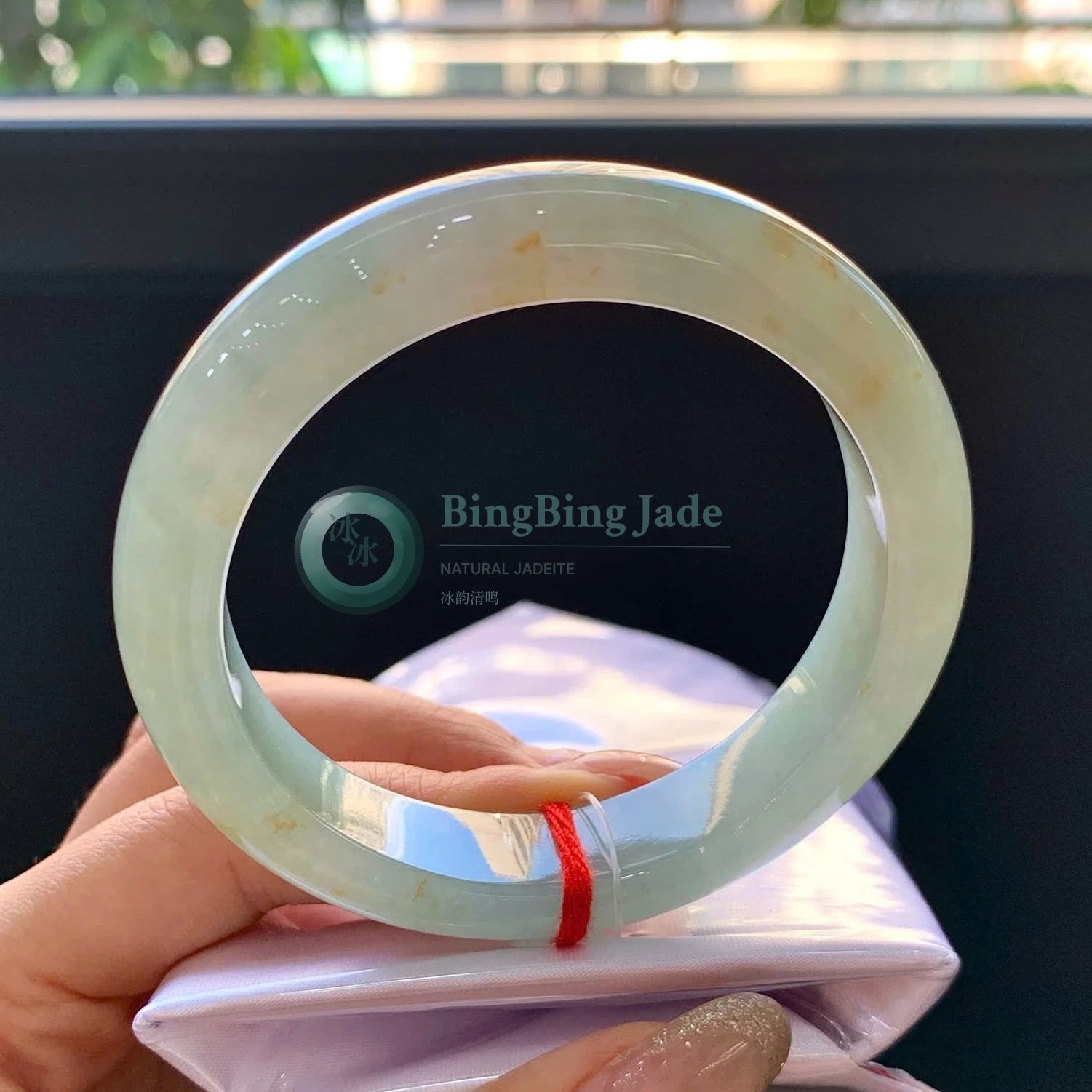 Moonlight Pale Celadon with Honey Drift Bangle 55mm