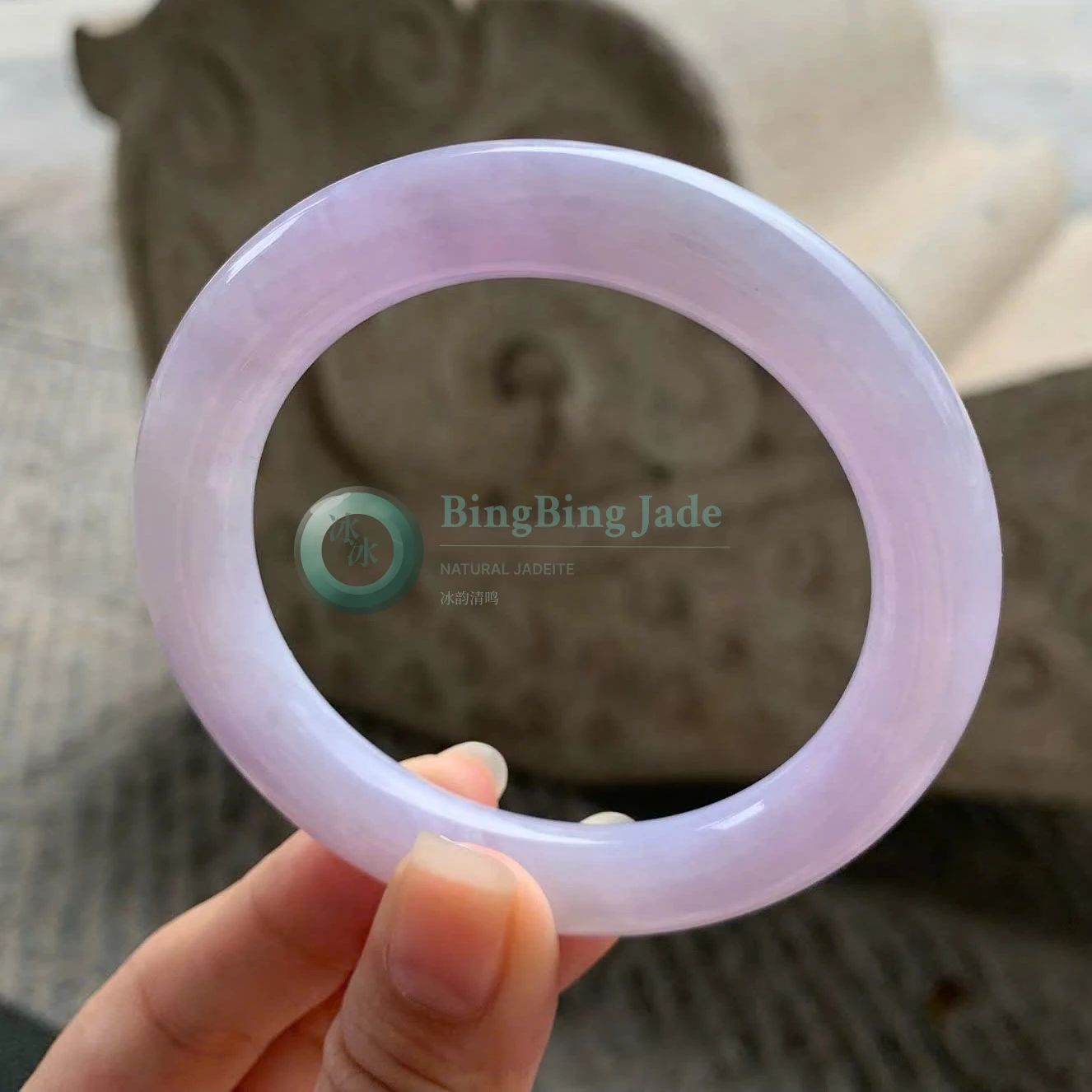 Lilac Cloud Jelly Bangle 53.6mm — Soft Lavender Glow