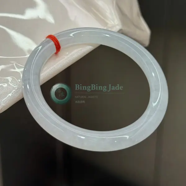 Icy White Jelly Bangle 53.6mm — Luminous Chopstick Profile