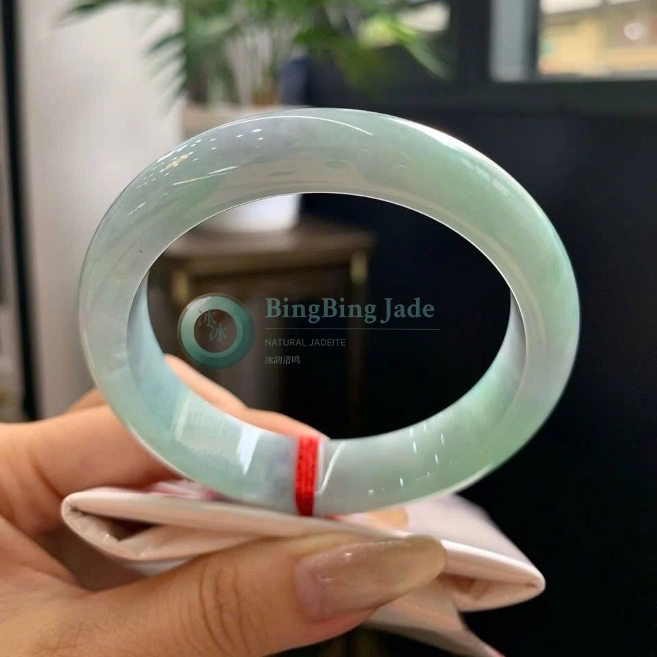Grey Lavender-Green Glow Round Bangle 56mm