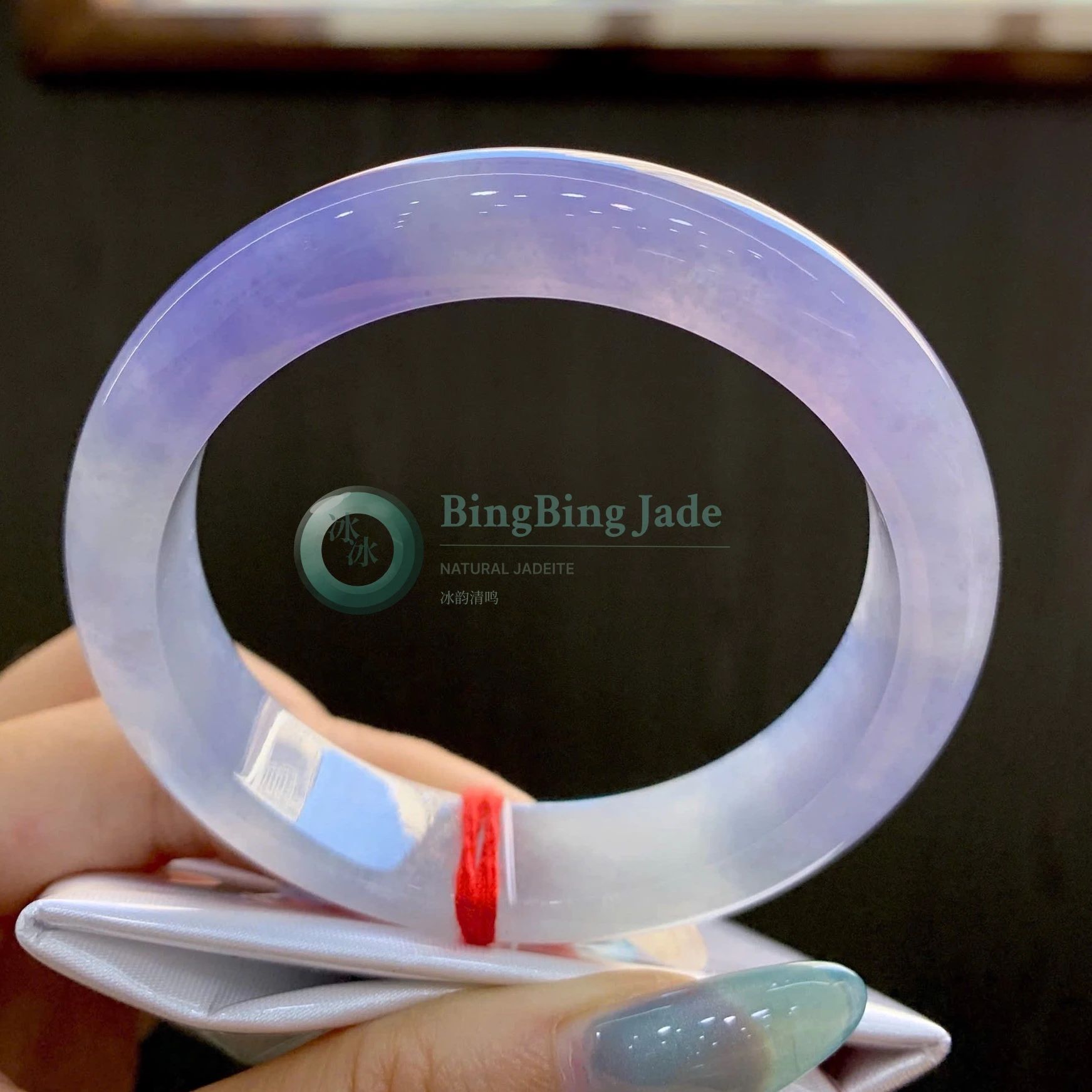 Lavender Jelly Glow Bangle 52mm — Soft Violet Ice